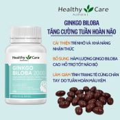 Bổ Não Healthy Care Ginkgo Biloba Úc 2000 Tăng Cường Cải Thiện Trí Nhớ 100 viên-1