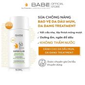 Kem Chống Nắng Babe Super Fluid Mattifying Sunscreen Spf 50 Cho Da Dầu Mụn 50Ml-1
