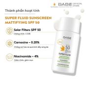 Kem Chống Nắng Babe Super Fluid Mattifying Sunscreen Spf 50 Cho Da Dầu Mụn 50Ml-2