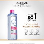 Nước Tẩy Trang Loreal Paris 400ML Dưỡng Ẩm Cho Da Thường, Khô - Hồng-1