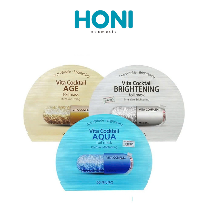 Mặt Nạ Bnbg Vita Cocktail Cho Da Sỉn Màu, Thâm Nám Age Hộp 10M - MNFACE123