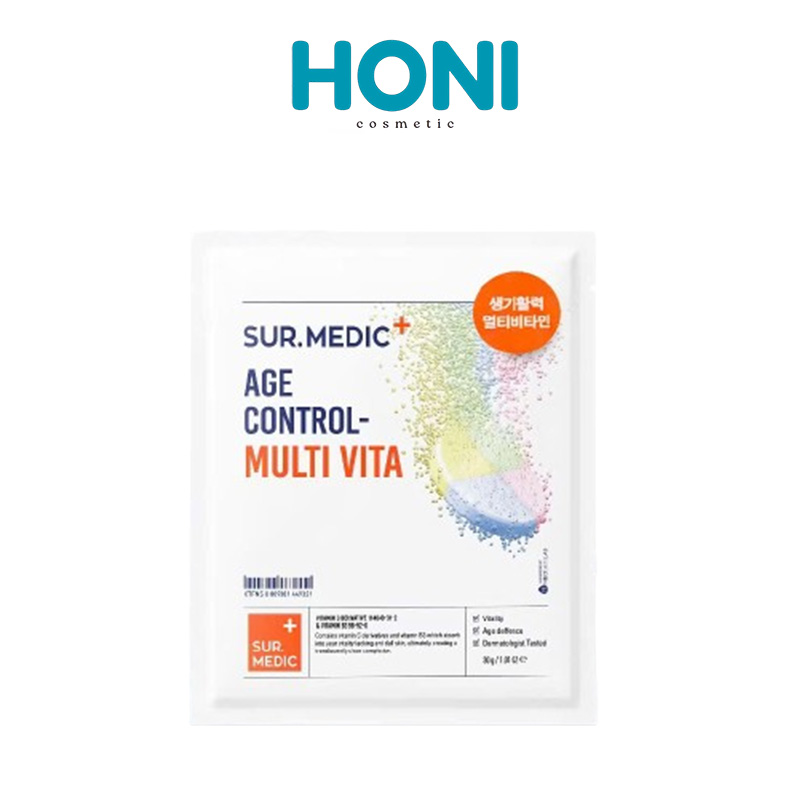 Mặt Nạ Sur. Medic Hỗ Trợ Cung Cấp Multi Vitamin SUR.MEDIC Age Control Multi Vita Mask Lẻ 5 Miếng - MNFACE159