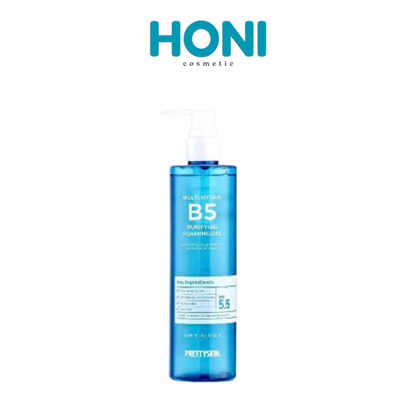 Sữa Rửa Mặt Prettyskin Multi Hydra B5 Purifying Foaming Gel Làm Sạch Dịu Nhẹ, Cấp Ẩm, Phục Hồi Da 300ML - LSDM102