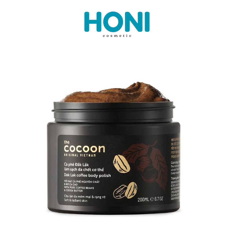 Tẩy Tế Bào Chết Body Cocoon Cà Phê Đắk Lắk Da Mịn Màng, Sáng Khỏe Hũ 200Ml - CSBODY72