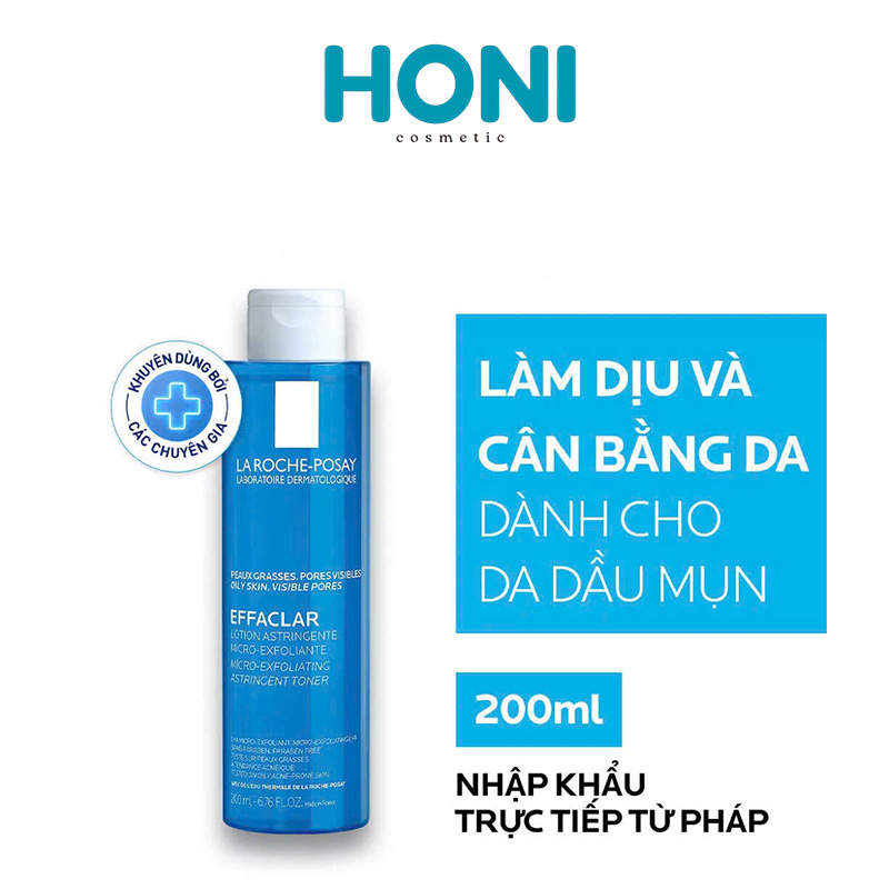 Toner Laroche Posay Dưỡng Da Mềm Mịn, Làm Dịu & Cấp Ẩm Effaclar Astringent Lotion Da Dầu 200ml - DDFACE316